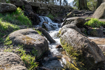 water flowing into the river