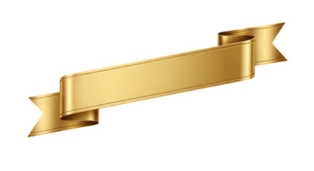 Isolated golden ribbon banner on a black background png, transparent, white background, ai generated, 