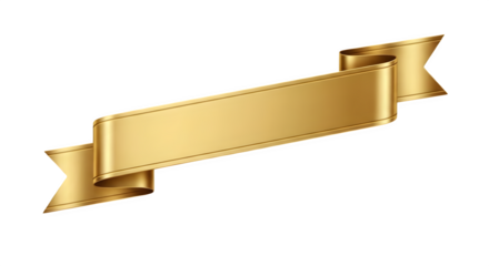 Isolated golden ribbon banner on a black background png, transparent, white background, ai generated, 