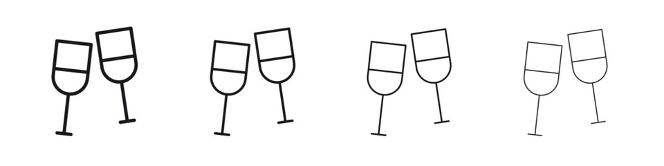 champagne glasses icon Eps10. icons graphic design © ramsey