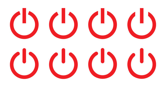 Power off Vectors. Shut down icon, on off power button, switch on switch off icon