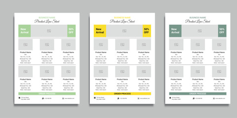 Product Line Sheet Template | Clothing Line Sheet | Wholesale Catalog Layout A4 size
