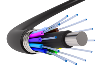 Fiber optic cable on white background. Isolated 3D illustration