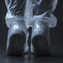 High black plastic boots