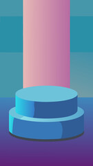 Circular Podium on Vertical Digital Gradient Stage