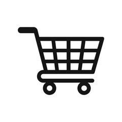 Shopping cart icon for online retail business isolated on white background depicting e commerce and consumerism symbol for digital store