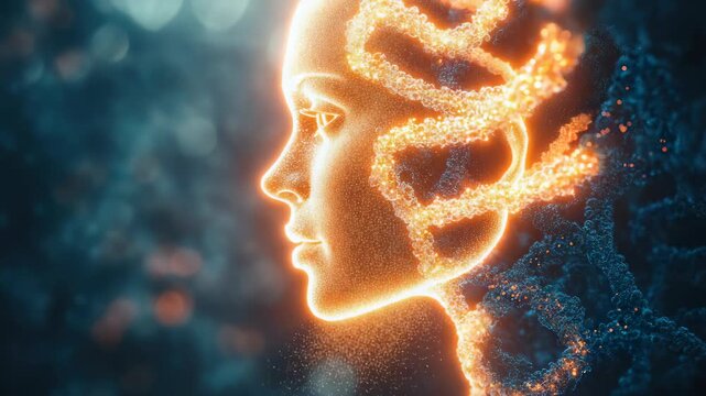 Futuristic biohacking transformation: cerebral upgrade, atomic cycle, instinct sequence, visual intensity, fluid intelligence, nano focus, biometric energy, digital contour, primal essence,