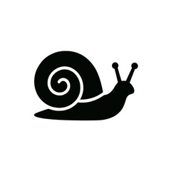 Black Silhouette Snail Icon Simple Minimalist Design Vector Graphic Isolated on White Background for Web and Mobile Use