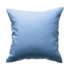 Soft light blue textured cushion isolated on transparent background