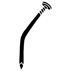 bent nail or spike hand drawn glyph illustration
