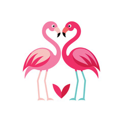 two pink flamingos