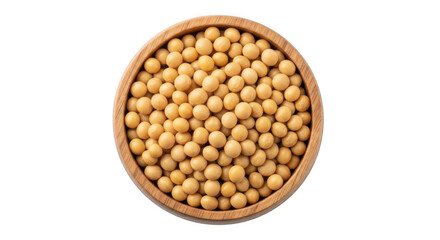 Bowl of soybeans isolated on transparent background