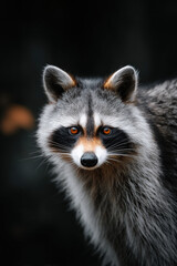 create stunning portraits of top  animals featuring raccoons and owls on clean and minimalistic background