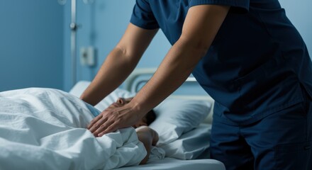 Obraz premium Medical professional providing care to patient in hospital room during treatment