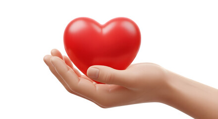 A hand holding a red heart against black background png, transparent, white background, ai generated, 