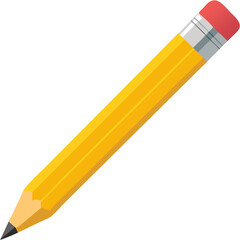 Vector illustration of a classic yellow pencil with eraser