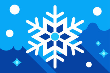 Fototapeta premium snowflake on blue background