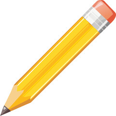 Vector illustration of a classic yellow pencil with eraser