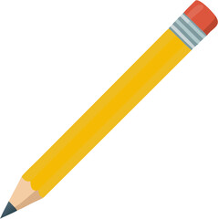 Vector illustration of a classic yellow pencil with eraser
