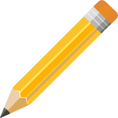 Vector illustration of a classic yellow pencil with eraser