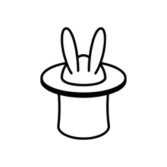 magician hat with rabbit icon vector