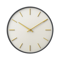 Modern Clock with Brass Hands Cutout Transparent PNG