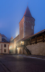Obraz premium Medieval Stolarska tower and city walls, Krakow, Poland