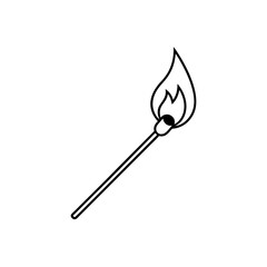 matchstick burning icon vector