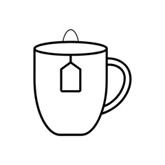 mug with tea bag icon vector