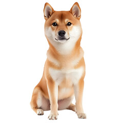Shiba Inu dog sitting isolated on transparent background