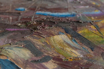 Artist's palette. Abstract art background. Rough brushstroke texture. Art palette