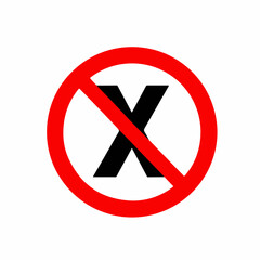 Prohibited Symbol with Red Circle and Diagonal Line for Safety, Warning, No Entry Signs, Educational Materials, and Public Awareness Campaigns  