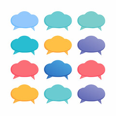 Buntes Sprechblasen-Set – farbenfrohe Comic-Sprechblasen und Gedankenblasen als Vektorgrafik