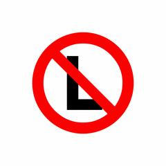 No Unauthorized Learners Allowed Symbol Sign for Educational Blogs, Driving Safety Websites, Awareness Campaigns, and Road Safety Content  