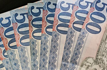 Five hundred Saudi riyals background of five hundred - Saudi money