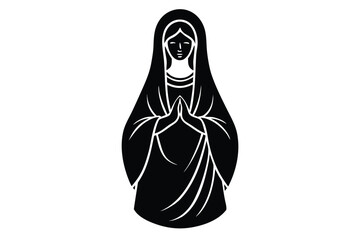 virgin mary vector icon silhouette illustrations