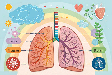 Human Respiratory System with Labels – Medical Diagram