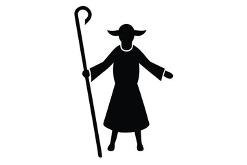 shepherd s staff vector icon silhouette illustrati