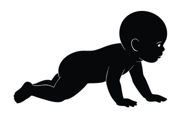 baby crawling vector icon silhouette illustrations