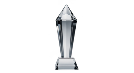 Crystal trophy isolated on transparent background