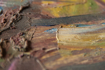 Abstract art. Oil painting. Modern art. Close-up and texture