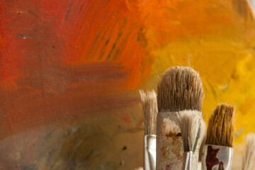 Artist's palette. Abstract art background. Rough brushstroke texture. Art palette