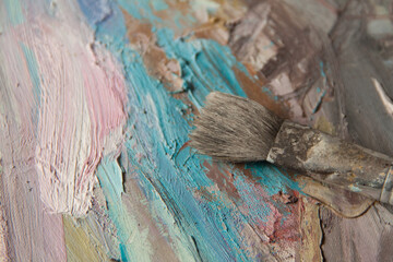 Artist's palette. Abstract art background. Rough brushstroke texture. Art palette