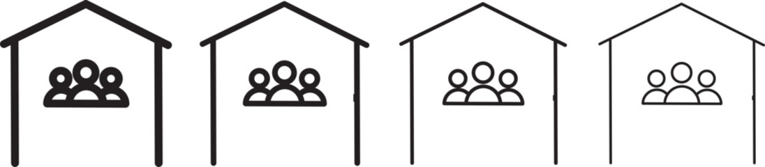 PrRoommates icon thin flat outline style int