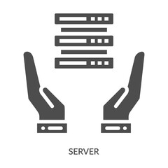 Server Icon Line Style. Design Vector Illustration