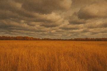 Obraz premium Vintage autumn field landscape.