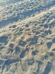 Пейзаж песчано-скалистого пляжа в голубых и серых тонах, представляющий природу и путешествия с помощью copy space