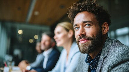 multiracial business people working on sustainable innovation project green renewable energy concept focus on left man face no logos no brands ar 169