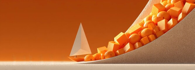 Celebration of Thanksgiving Day with cornucopia and tiny harvesters in Plymouth MA's feast