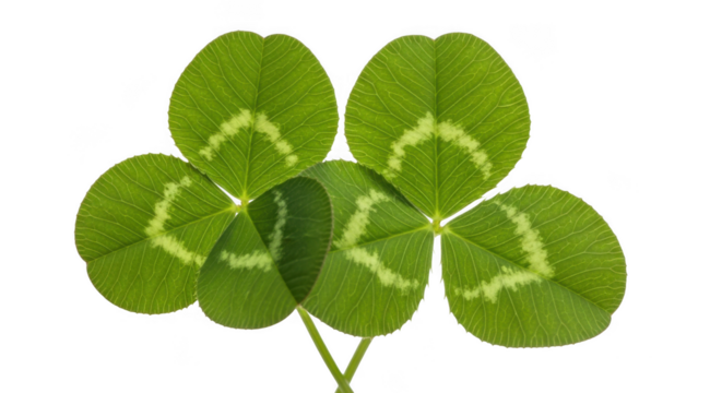 Four leaf clover isolated on transparent background